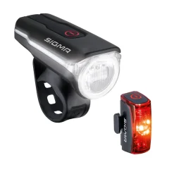 ROSE Bikes Aura 60 Front Light and Infinity Rear Bike Light Set| Battery-Powered