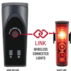 ROSE Bikes AURA 100 LINK USB LED Front Light/BLAZE LINK USB Battery-powered Rear Light with Brake Light Kit| Battery-Powered