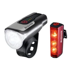ROSE Bikes AURA 80 USB LED Front Light/BLAZE USB Battery-Powered Rear Light with Brake Light Kit| Battery-Powered