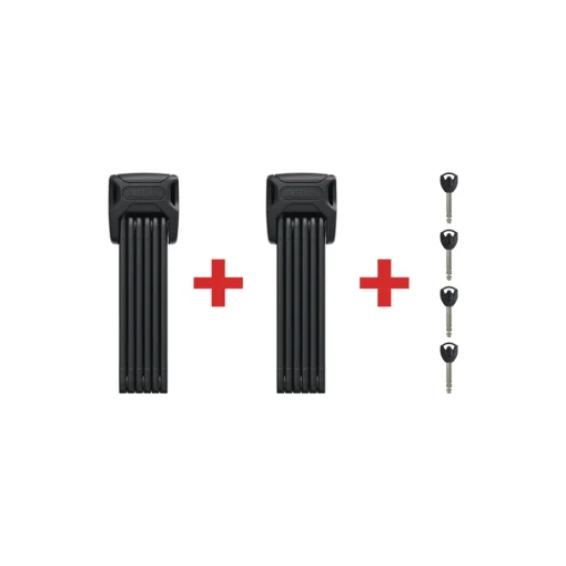 ROSE Bikes BORDO 6000K Folding Lock Twinset (2 × keyed-alike) Incl. SH Lock Holders| Folding Locks