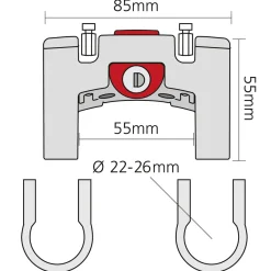 ROSE Bikes Handlebar Bracket – Lockable for Handlebar Ø 22-26 mm| Bike Bags