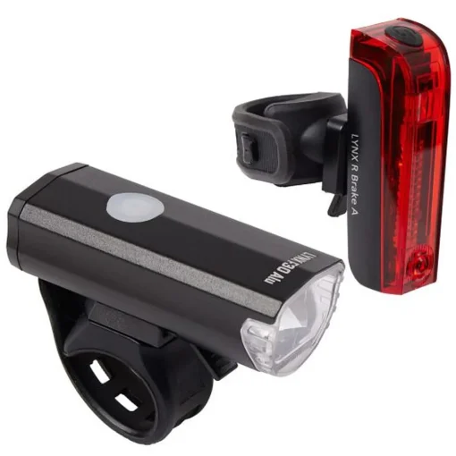 ROSE Bikes LYNX F30 Alu Front Light + LYNX R Brake A Rear Light Rechargeable Light Set| Battery-Powered